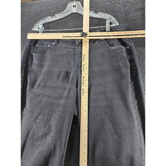 Just My Size Womens Pants Black Size 16W Cotton Blend Stretch Button Zip Pockets - Picture 3 of 12